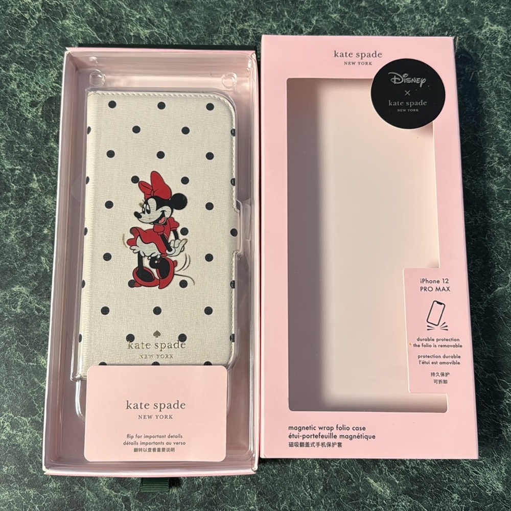 Kate Spade Disney IPhone 12 Pro Max Black Minnie Mouse Wallet Style Phone Case